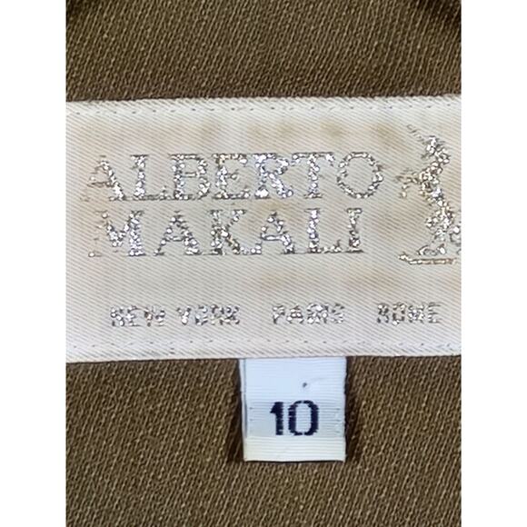 Alberto Makali Wool Jacket 10 Wool Cropped Moss Green Asymmetrical Reg. S325 - Picture 6 of 7